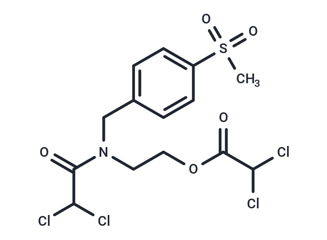 化合物 Acetic acid, dichloro-, 2-(2,2-dichloro-N-(p-(methylsulfonyl)benzyl)acetamido)ethyl ester|T29583|TargetMol