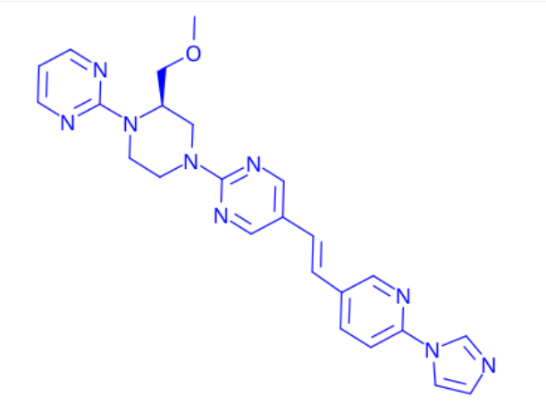 (R,E)-5-(2-(6-(1H-imidazol-1-yl)pyridin-3-yl)vinyl)-2-(3-(methoxymethyl)-4-(pyrimidin-2-yl)piperazin-1-yl)pyrimidine