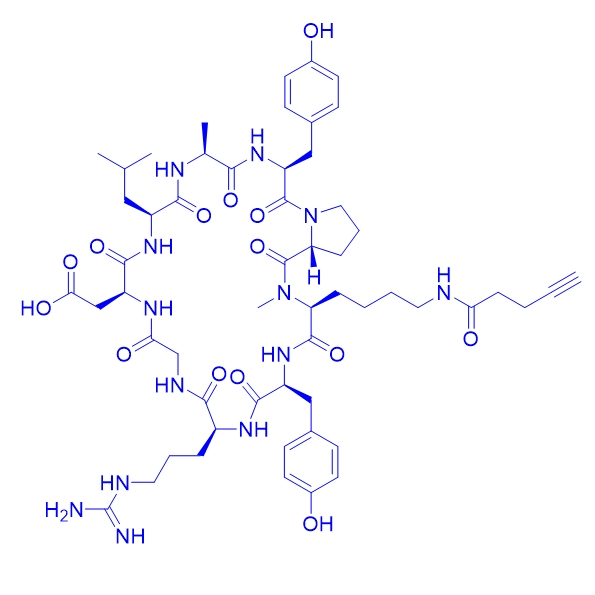 炔基环肽cyclo(YRGDLAYp(NMe)K)/2708163-14-6/cyclo(YRGDLAYp(NMe)K(pentynoic amide))