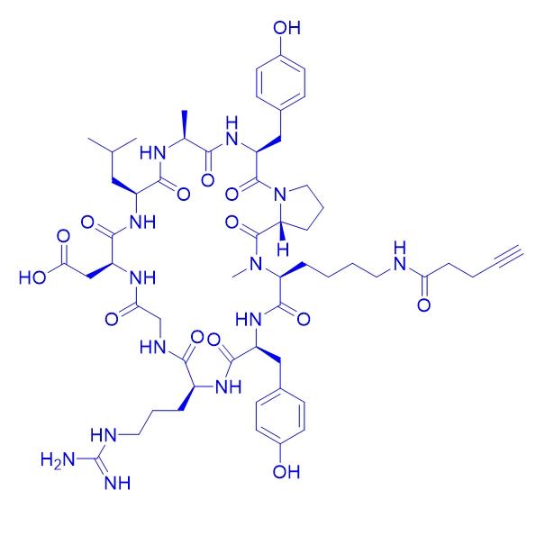 cyclo(YRGDLAYp(NMe)K(pentynoic amide)) 2708163-14-6.png