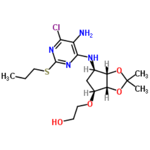 2-[[(3aR,4S,6R,6aS)-6-[[5-氨基-6-氯-2-(丙硫基)-4-嘧啶基]氨基]四氢-2,2-二甲基-4H-环戊烯并-1,3-二恶茂-4-基]氧基]乙醇