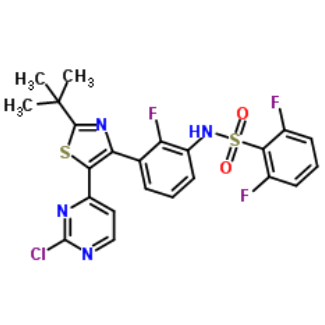 N-(3-(2-(叔丁基)-5-(2-氯嘧啶-4-基)噻唑-4-基)-2-氟苯基)-2,6-二氟苯磺酰胺；1195768-23-0
