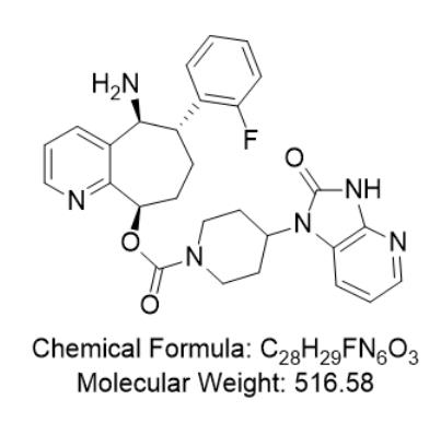 (5S,6S,9R)-5-氨基-6-(2-氟苯基)-6,7,8,9-四氢-5H-环庚[b]吡啶-9-基4-(2-氧代-2,3-二氢-1H-咪唑[4,5-b]吡啶-1-基)-哌啶-1-羧酸酯