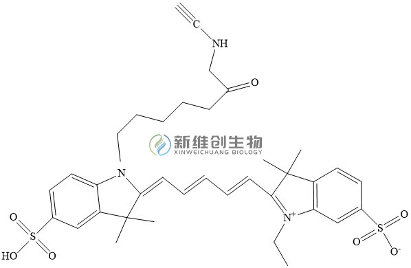 Sulfo-CY5-alkyne，CY5-YNE，花菁染料CY5标记炔基