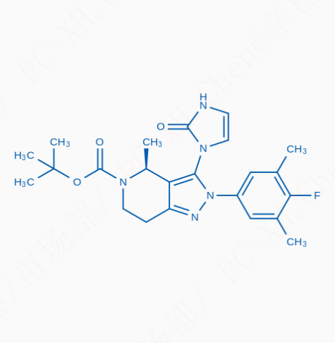 tert-Butyl (S)-2-(4-fluoro-3,5-dimethylphenyl)-4-methyl-3-(2-oxo-2,3-dihydro-1H-imidazol-1-yl)-2,4,6,7-tetrahydro-5H-pyrazolo[4,3-c]pyridine-5-carboxylate