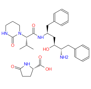 N-(4-氨基-1-苄基-3-羟基-5-苯基戊基)-3-甲基-2-(2-氧代四氢嘧啶-1-基)-丁酰胺 5-氧代吡咯烷-2-甲酸