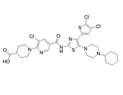 1-(3-氯代-5-｛[4-(4，5-二氯噻吩-2-基)-5-(4-环己基哌嗪-1-基)-1,3-噻唑-2-基]氨基甲酰基｝吡啶-2-基)哌啶-4-羧酸乙酯(AFQBP-IM-D)