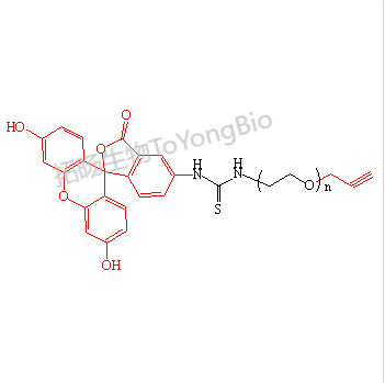 荧光素聚乙二醇炔基，炔基聚乙二醇荧光素，FITC-PEG-Alkyne，Alkyne-PEG-FITC