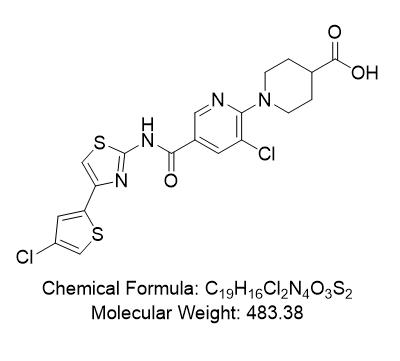 1-（3-氯代-5-{[4-（4-氯噻吩-2-基） -1,3-噻唑-2-基]氨基甲酰基}吡啶-2-基）哌啶-4-羧酸(AFQBP-IM-408)