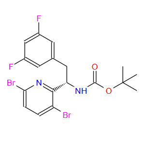 (S)-(1-(1-(3,6-二溴吡啶-2--2-基)-2-(3,5-二氟苯基)乙基)氨基甲酸酯叔丁基；1620056-47-4