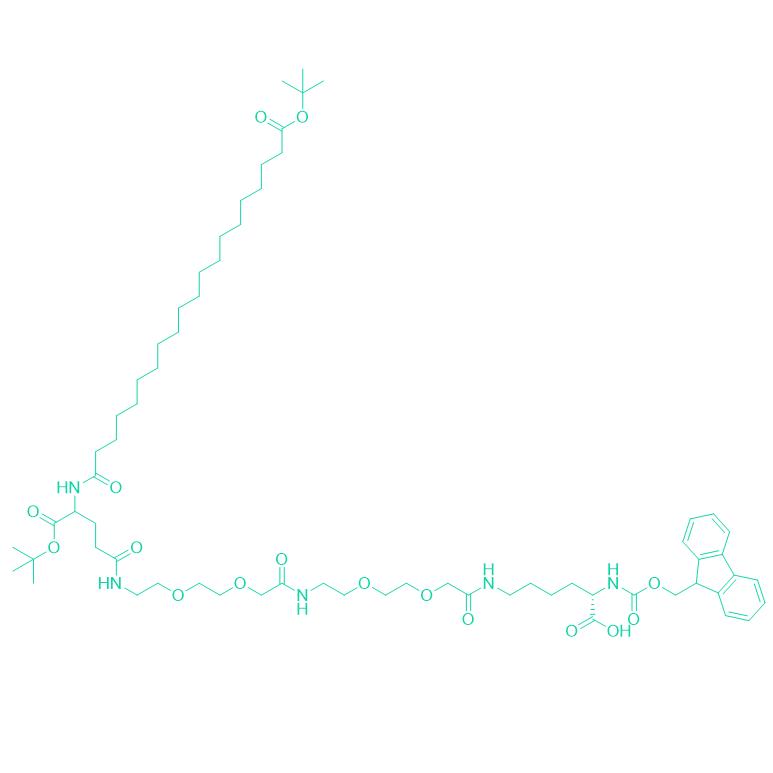 Fmoc-L-Lys[C20-OtBu-Glu(OtBu)-AEEA-AEEA]-OH 2460751-66-8；2915356-76-0.png