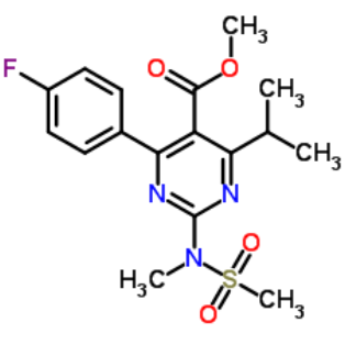4-(4-氟苯基)-6-异丙基-2-[(N-甲基-N-甲磺酰)氨基]嘧啶-5-羧酸甲酯；289042-11-1
