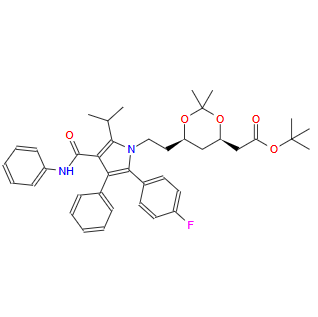 (4R-cis)-6-[2-[2-(4-氟苯基)-5-(1-异丙基)-3-苯基-4-[(苯胺)羟基]-1H-吡咯-1-基]乙基]-2,2-二甲基 -1,3-二氧戊环-4-乙酸叔丁酯