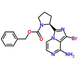 (S)-2-(8-氨基-1-溴咪唑并[1,5-a]吡嗪-3-基)吡咯烷-1-羧酸苄酯；1420478-88-1