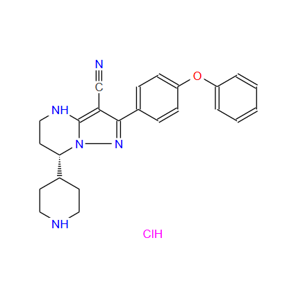 Pyrazolo[1,5-a lpyrimidine-3-carbonitrile, 4.5.6.7-tetrahydro-2-(4- phenoxypheny!)-7-(4-piperidiny!) hydrochloride (1:2)