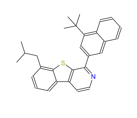 1] 苯并噻吩[2,3-C]吡啶,1-[4-(1,1-二甲基乙基)-2-萘基]-8-(2-甲基丙基)-