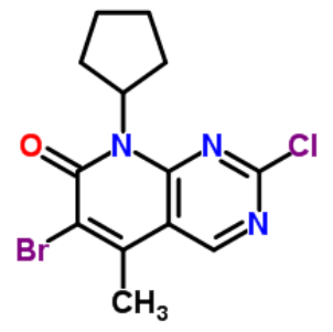 6-溴-2-氯-8-环戊基-5-甲基-吡啶并[2,3-D]嘧啶-7(8H)-酮；1016636-76-2