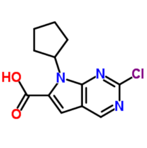 2-氯-7-环戊基-7H-吡咯并[2,3-d]嘧啶-6-甲酸；1211443-58-1