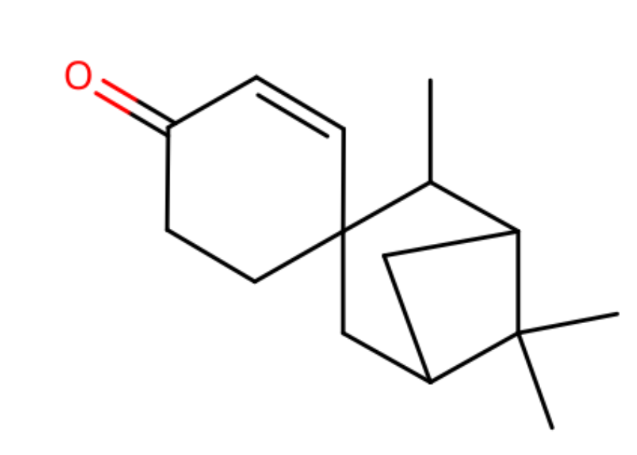  133636-82-5          (1S,2S,3S)-2,6,6-trimethyl-bicyclo[3.1.1]heptane-3-spiro-2'-cyclohexen-4'-one