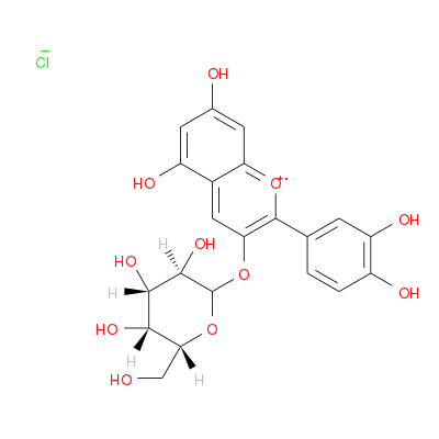 氯化矢车菊素半乳糖苷，Idaein chloride;Cyanidin 3-O-galactoside，27661-36-5