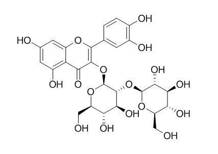 白麻苷；槲皮素-3-O-槐角苷，Baimaside;quercetin-3-O-sophoroside，18609-17-1