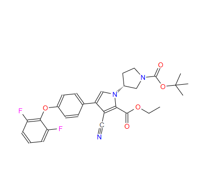 1H-Pyrrole-2-carboxylic acid, 3-cyano-4-[4-(2,6-difluorophenoxy)phenyl]-1-[(3R)-1-[(1,1-dimethylethoxy)carbonyl]-3-pyrrolidinyl]-, ethyl ester