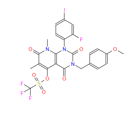 1-(2-氟-4-碘代苯基)-3-(4-甲氧基苄基)-6,8-二甲基-2,4,7-三氧代-1,2,3,4,7,8-六氢吡啶并[2,3-D]嘧啶-5-基三氟甲磺酸酯