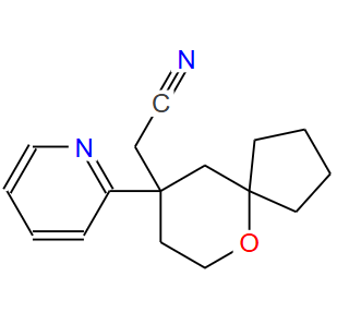 2-(9-(吡啶-2-基)-6-氧杂螺[4.5]癸烷-9-基)乙腈；1401031-37-5
