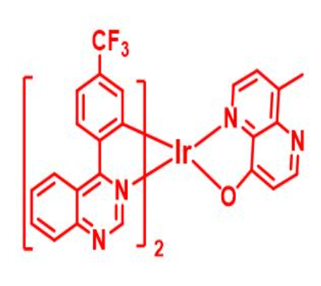 Bis(4-(4-(trifluoromethyl)phenyl)-quinazoline)(8-methyl-1,5-naphthyridin-4-olate)iridium(III)