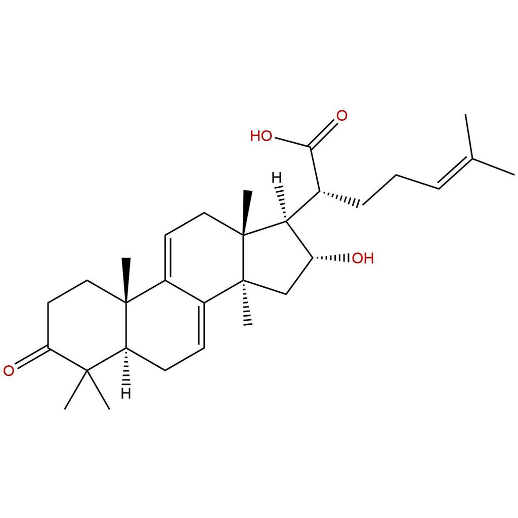 16α-hydroxy-3-oxo-lanosta-7,9(11),24-trien-21-oic acid，，862109-64-6