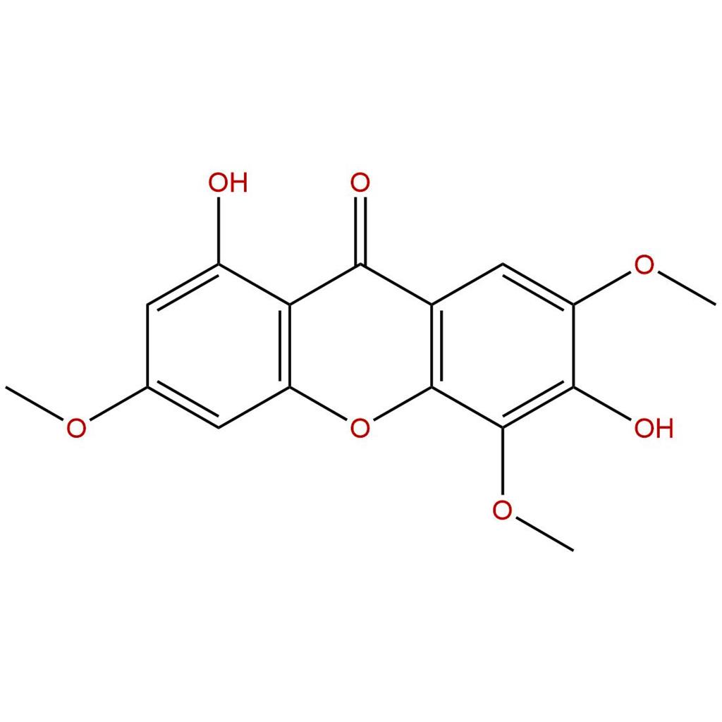1,6-二羟基-3,5,7-三甲氧基口山酮，1,6-dihydroxy-3,5,7-trimethoxy-Xanthone，65008-17-5