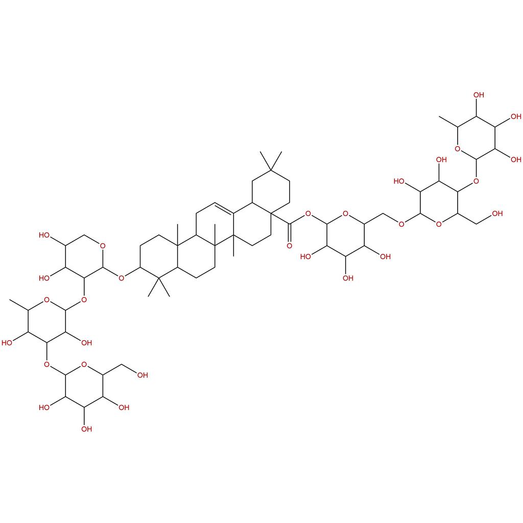 3-O-β-D-葡萄糖( 1→3)-  -L-鼠李糖(1→2)- -L-阿拉伯糖 齐墩果酸– 28-O-鼠李糖(1→4)葡萄糖(1→6)葡萄糖苷，Beesioside Q，261767-91-3