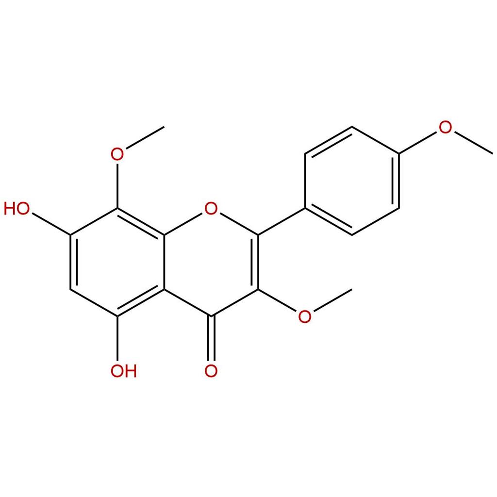 5,7-二羟基-3,8,4'-三甲氧基黄酮，5,7-Dihydroxy-3,4',8-trimethoxyflavone，1570-09-8