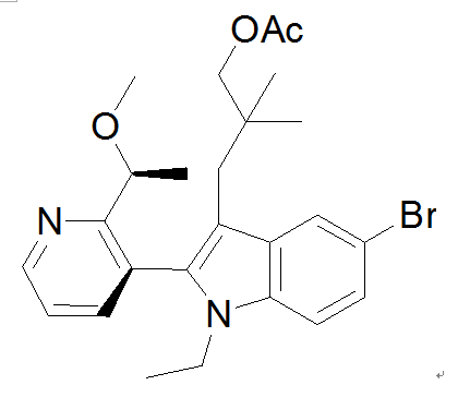 (S)-3-(5-溴-1-乙基-2-(2-(1-甲氧基乙基)吡啶-3-基)-H-吲哚-3-基)-2,2-二甲基丙基乙酸酯