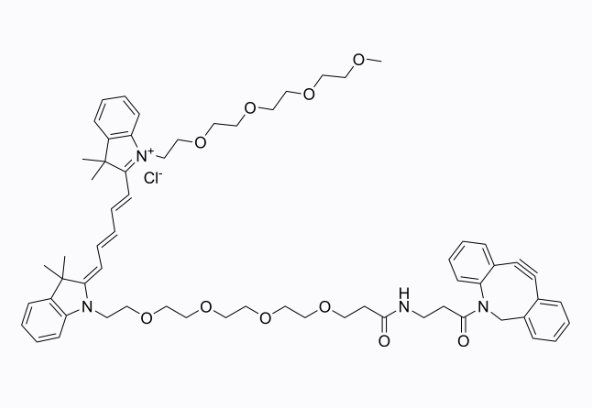 2107273-76-5，N-(m-PEG4)-N'-(DBCO-PEG4)-Cy5，可用于合成 PROTAC 分子