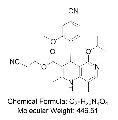 2-氰乙基4-(4-氰-2-甲氧基苯基)-5-异丙氧基-2,8-二甲基-1,4-二氢-1,6-萘啶-3-羧酸酯