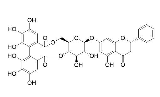 Pinocembrin-7-O-(4”，6”-hexahydroxydiphenoyl)-β-D-glucoside，Pinocembrin-7-O-(4”，6”-hexahydroxydiphenoyl)-β-D-glucoside，1825287-22-6