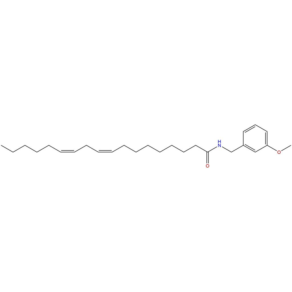 N-（3-甲氧基苄基）-亚油酰胺，(9Z,12Z)-N-(3-Methoxybenzyl)-9,12-octadecadienamide，883715-22-8