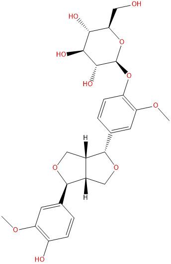 表松脂素-4'-O-葡萄糖苷，Epipinoresinol-4-O-β-glucoside，74983-66-7