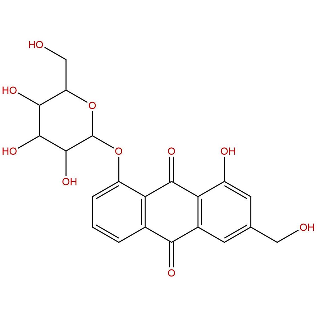芦荟大黄素-8-O-β-D-葡萄糖苷，Aloe-eModin-8-O-β-D-glucopyranoside，33037-46-6