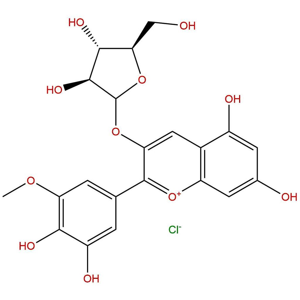 氯化矮牵牛素-3-O-阿拉伯糖苷，Petunidin-3-O-arabinoside chloride，28500-03-0