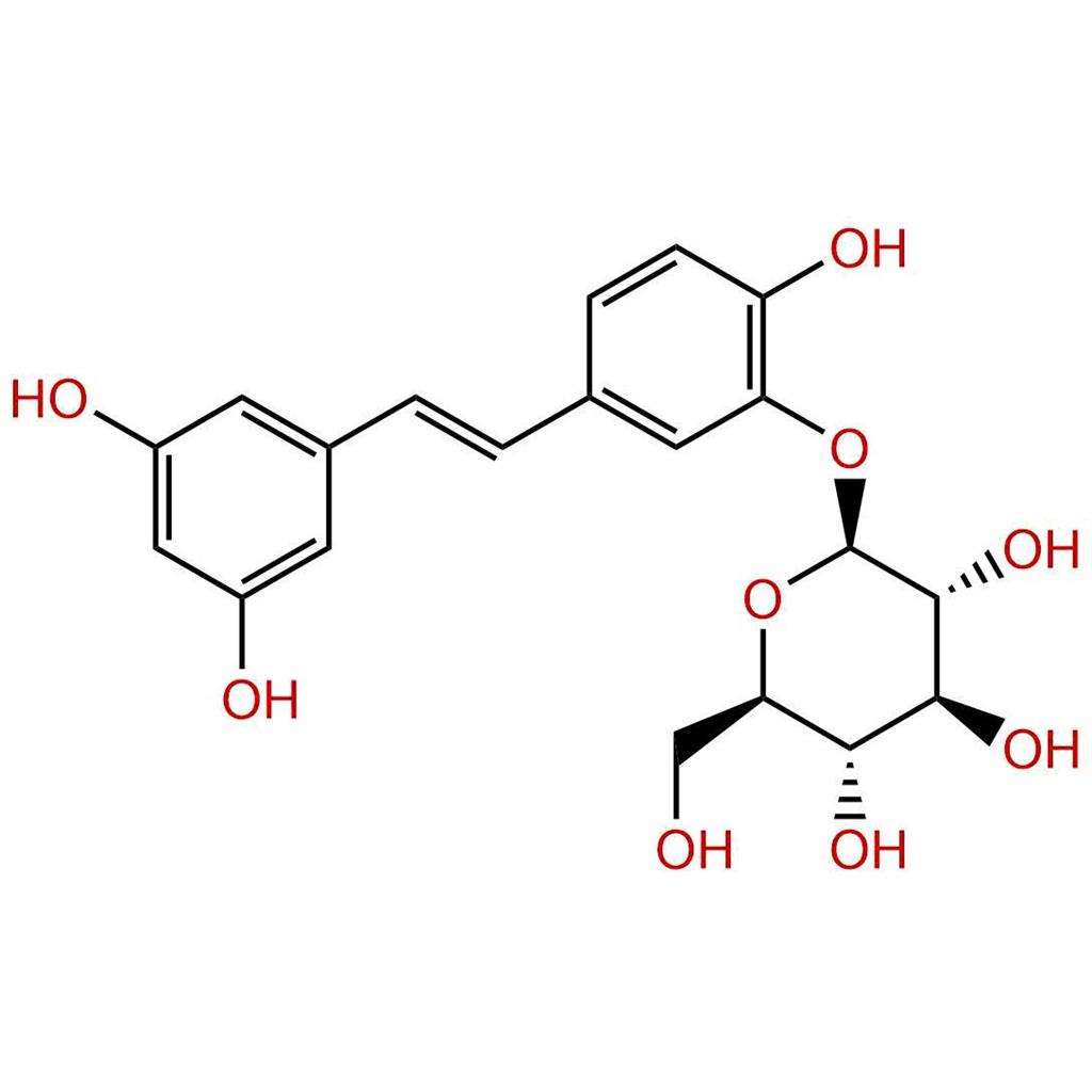 曲札芪苷，Piceatannol 3'-O-glucoside，94356-26-0