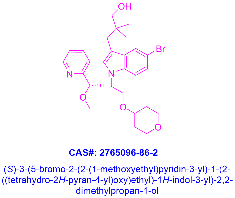 (S)-3-(5-bromo-2-(2-(1-methoxyethyl)pyridin-3-yl)-1-(2-((tetrahydro-2H-pyran-4-yl)oxy)ethyl)-1H-indol-3-yl)-2,2-dimethylpropan-1-ol