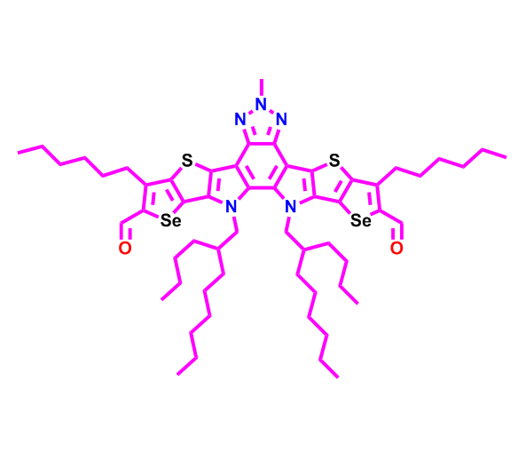2748017-45-8 ；12,13-双（2-丁基辛基）-3,9-二己基-6-甲基-12,13-二氢-6H-硒吩-噻吩并-吡咯并[3,2-g]硒吩-噻吩并[3,2-b][1,2,3]三唑并[4,5-e]吲哚-2,10-二甲醛