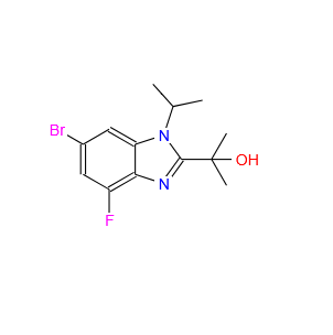 2-(6-溴-4-氟-1-异丙基-1H-苯并[d]咪唑-2-基)丙-2-醇  2380323-07-7  2-(6-bromo-4-fluoro-1-isopropyl-1H-benzo[d]imidazol-2-yl)propan-2-ol