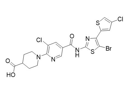1-（3-氯代-5-{[4-（4-氯噻吩-2-基）-5-溴-1,3-噻唑-2-基]氨基甲酰基}吡啶-2-基）哌啶-4-羧酸(AFQBP-IM-413)