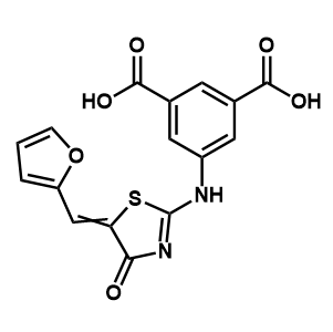 5-((5-(呋喃-2-基亚甲基)-4-氧代-4,5-二氢噻唑-2-基)氨基)间苯二甲酸