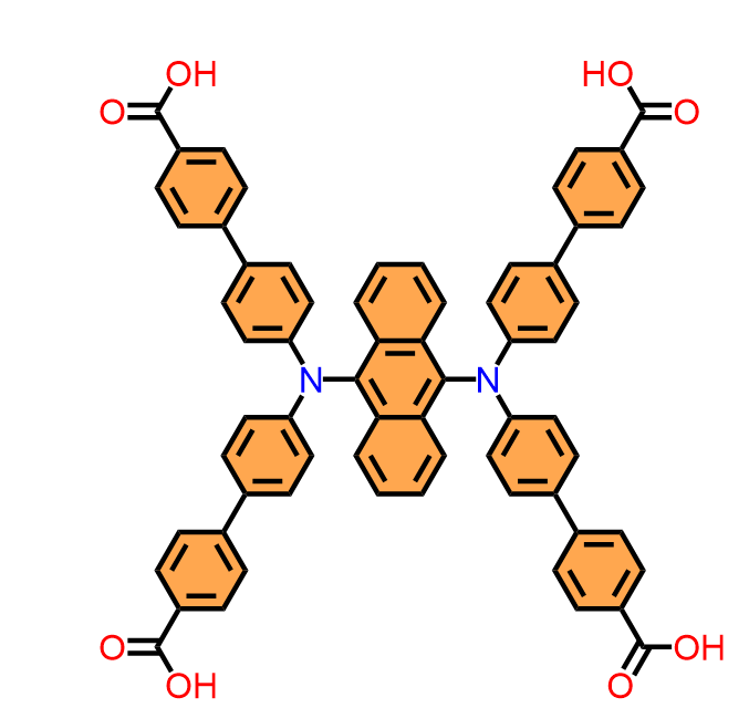 N9,N9,N10,N10-tetrakis[(1,1’-biphenyl)-4-carboxylic acid]-9,10-anthracene diamine