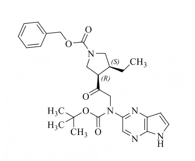 苄基 (3R,4S)-3-(N-(叔丁氧羰基)-N-(5H-吡咯并[2,3-b]吡嗪-2-基)甘氨酰基)-4-乙基吡咯烷-1-羧酸酯