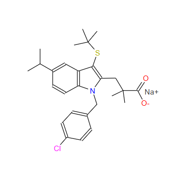 3-[1-(4-氯苄基)-3-叔丁基硫代-5-异丙基吲哚-2-基]-2,2-二甲基丙酸